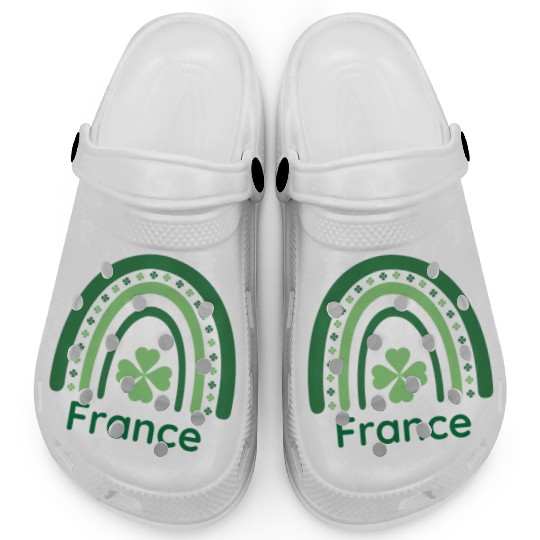 France Clover Charm Boho Rainbow Clogs