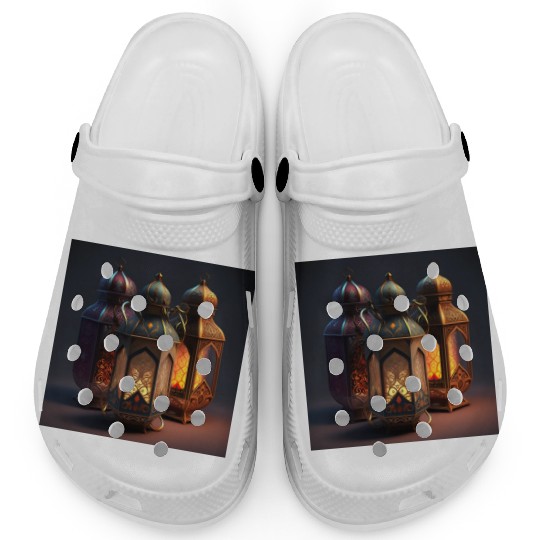 Ramadan lanterns hyper realistic hyper details Clogs