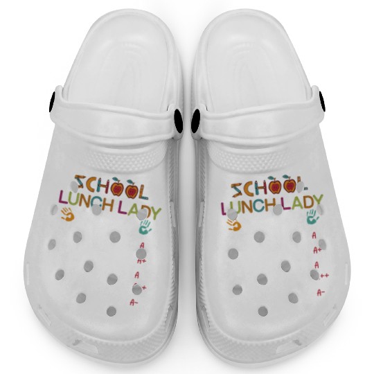 Lunch Lady cleaning, washing, dish, supplies Clogs