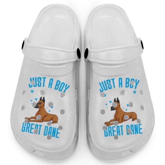 Just A Boy Who Loves Great Dane Clogs