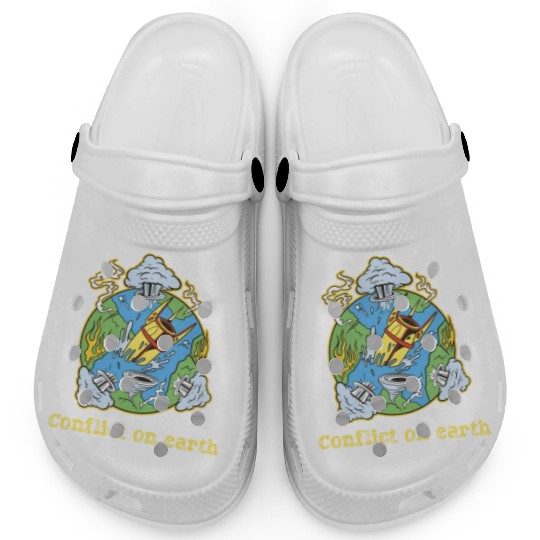 Earth Conflict Earth Suffering Due To Human Action Clogs