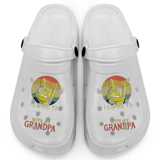 Metal With Grandpa Metal Kid Music Lover Rocker Clogs