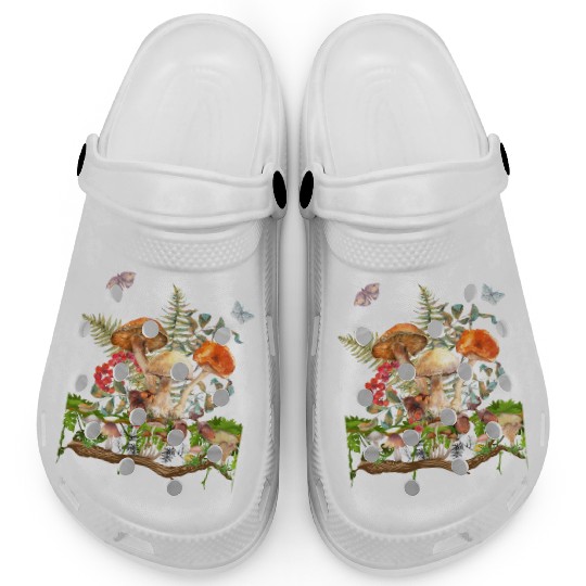 Watercolor Mushrooms Clogs