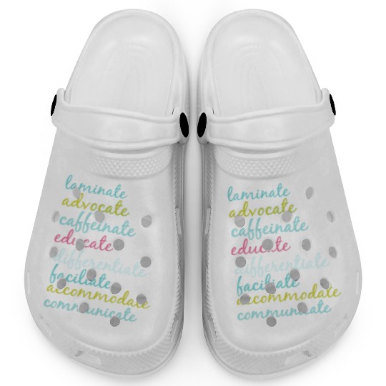 Special Education Teacher Laminate Advocate Caffei Clogs