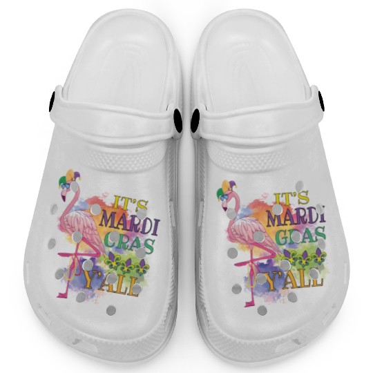 Mardi Gras Flamingo Funny Carnival Party Gift Idea Clogs