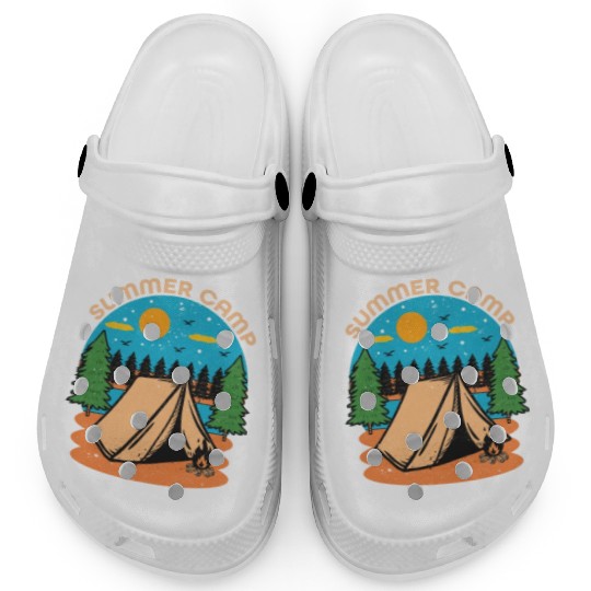Happy Summer Camp Camping Lover FunnyT-Clogs