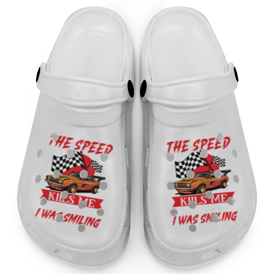 Race Car Dirt Track Racing Funny Racer Race Car Clogs