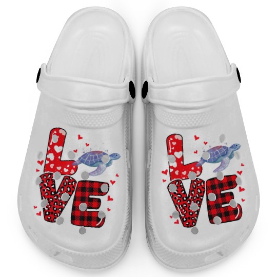 Sea Turtle Lover Heart Sea Turtle Valentine Clogs