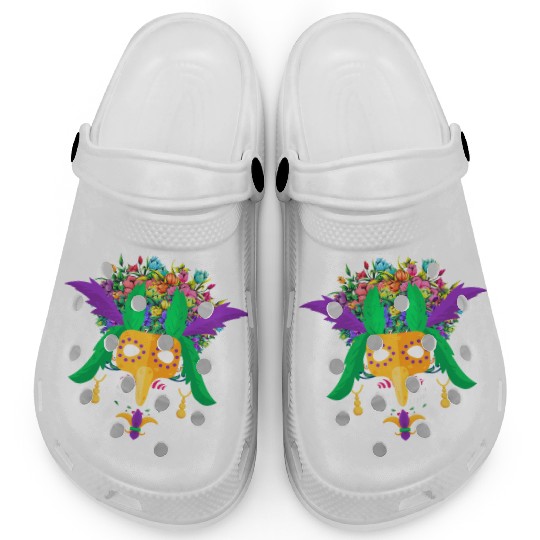 El Dia De Los Muertos Mardi Gras Mask Flower Sugar Clogs