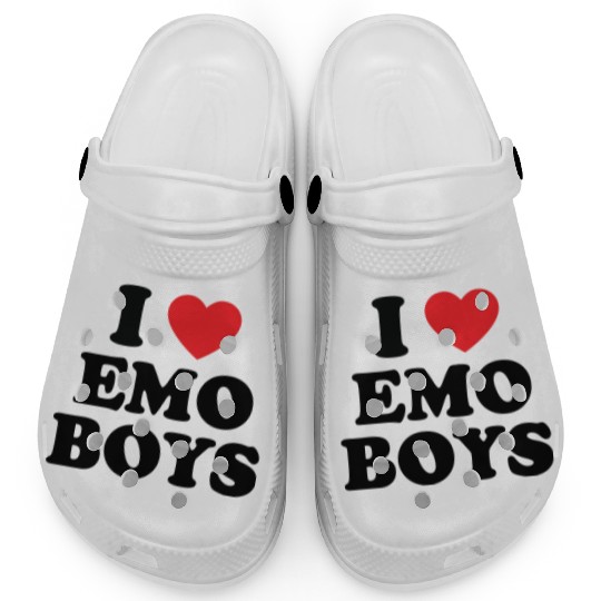 I Love or Heart Emo Boys Clogs