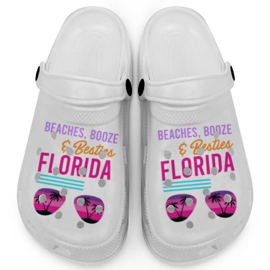 Beach Booze Besties Florida Vacation Spring Break Clogs