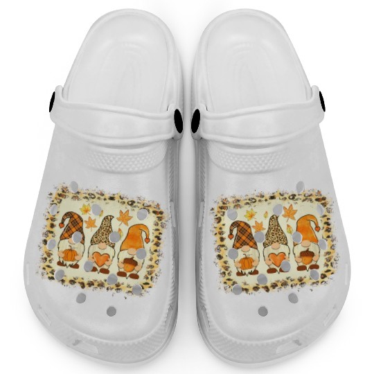 Bleached Happy Fall Y all Gnome Pumpkin Autumn Tha Clogs