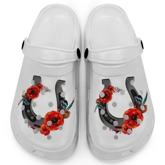 Floral Horseshoe With Poppies Clogs