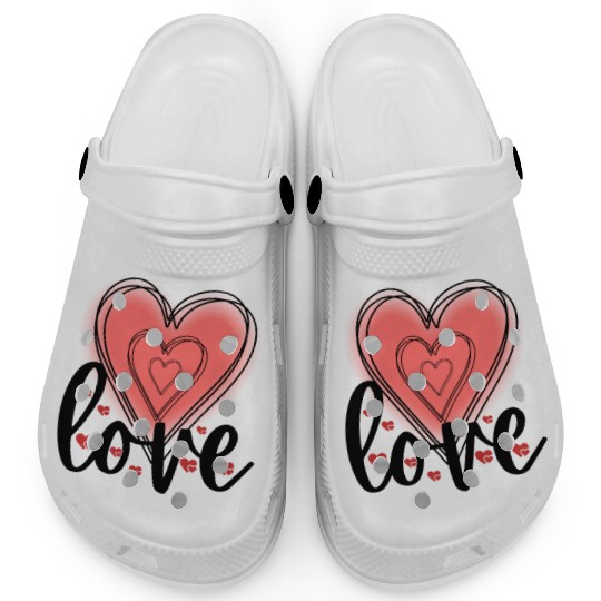 Love Hearts Valentine's Day Clogs