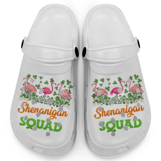 Flamingo Shenanigan Squad St. Patrick's Day Clogs