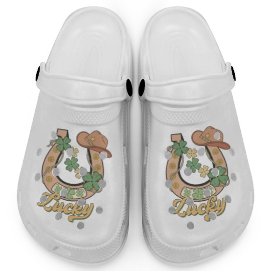 Lucky Shamrock Horseshoe Clogs
