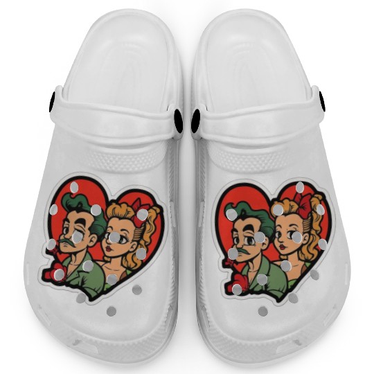 Lovely Couple In Valentine’s Day Clogs
