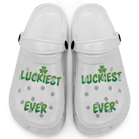 St. Patrick's Day saying Luckiest Girl ever Clogs