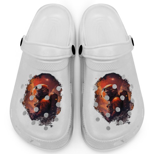 Monkey Astronaut Chimpanzee Space Surreal Moon Clogs