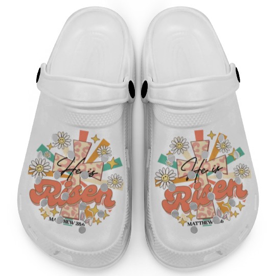 He is risen Mathew 28:06 Clogs