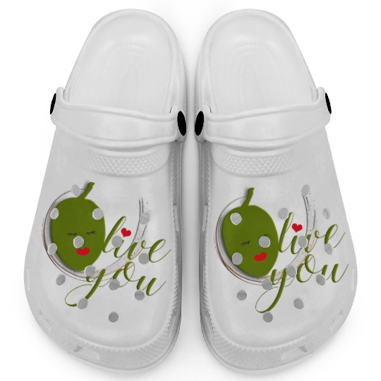 Olive you - I Love You Clogs