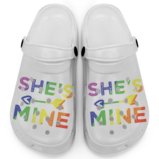 Lesbian Couple She s Mine I m Hers Matching LGBT Clogs