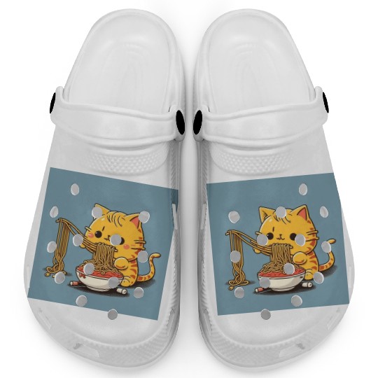 Japanese cat eating spaghetti Clogs