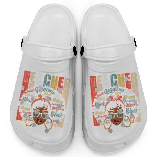 Black Smart Teacher Afro Love Melanin African Amer Clogs