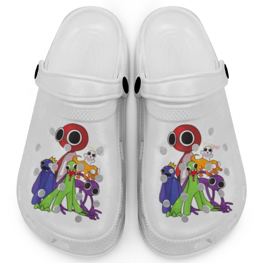 Rainbow Friends blue red orange green Clogs