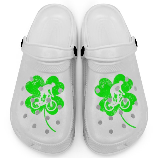 Biking St. Patrick's day shamrock Clogs