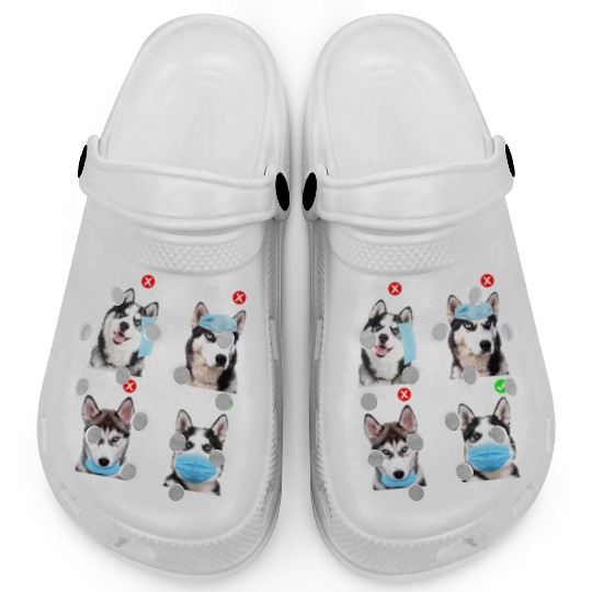 Husky Wear Face Mask Right Funny Dog Lover Clogs