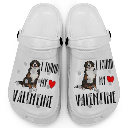 I Found My Valentine Day Bernese Mountain Dog Dog Clogs