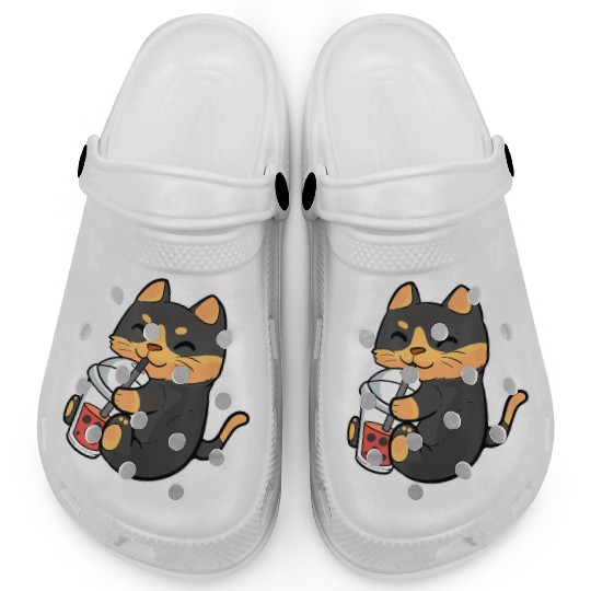 Cat Lover Bubble Tea Anime Figure Boba Milk Manga Clogs