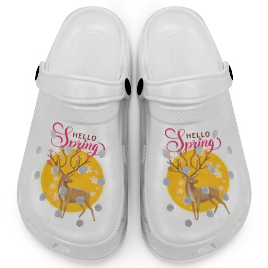 Hello Spring with cute deer Clogs