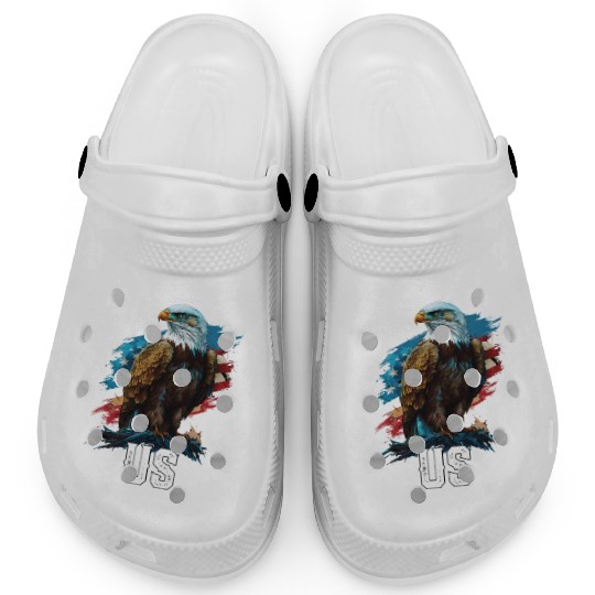 God Protect US American Bald Eagle Christian 4th Clogs
