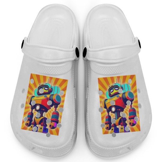 super hero cartoon iron man robot Clogs