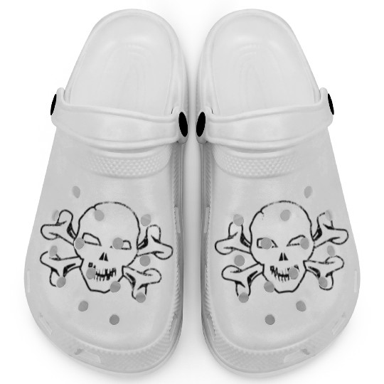 Cracked Skull And Crossbones Clogs