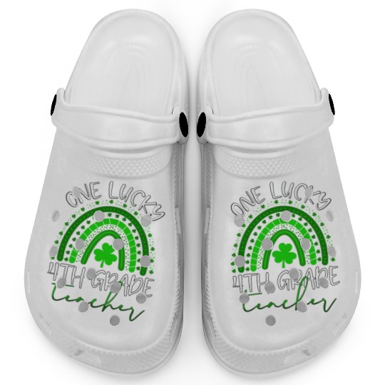 One Lucky 4th Grade Teacher St. Patrick's Day 2022 Clogs
