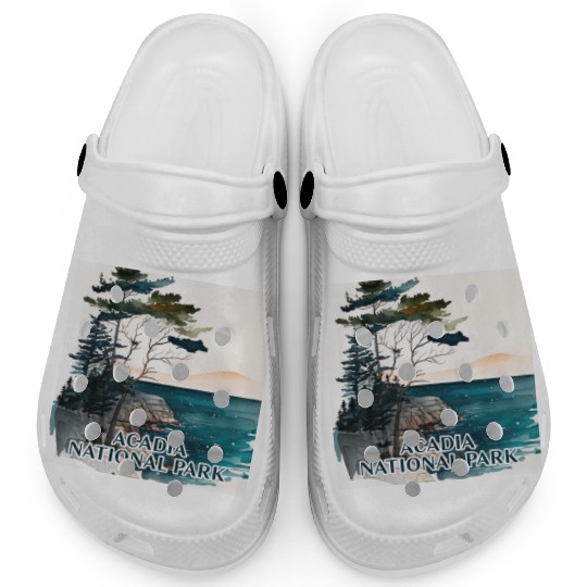 Acadia National Park Watercolor Clogs