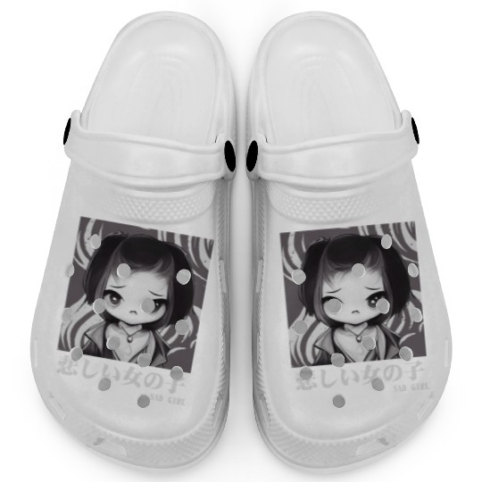 Sad Girl Gothic Chibi Urban Japanese Aesthetic Clogs