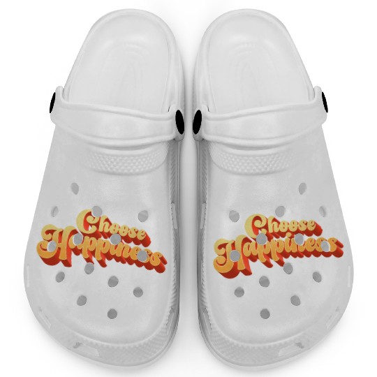 Choose Happiness Typography Clogs