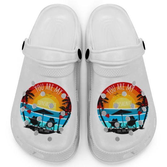 You are my Sunshine Sunset Palms Clogs