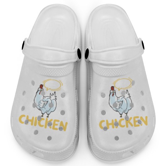Guess What Chicken Butt Chicken Rooster Farmer Clogs