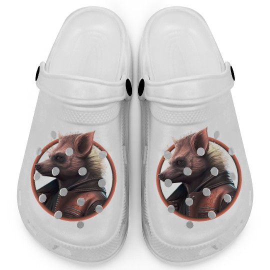 Punk hyena with leather jacket Clogs