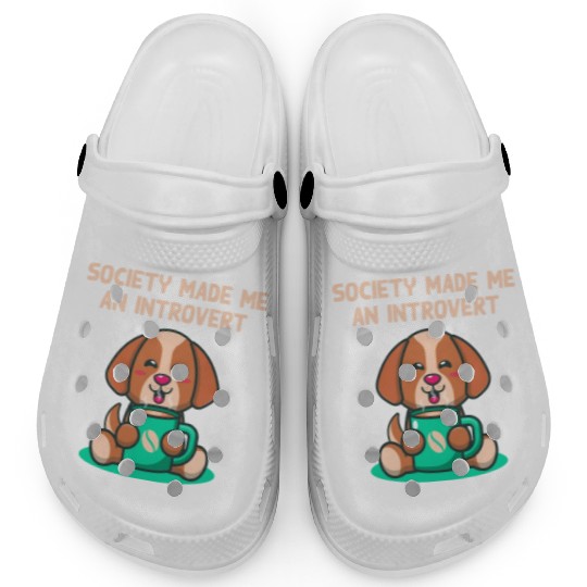 Handcrafted by Society Introvert Sayings Antisocia Clogs