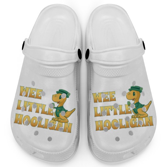 Wee Lil Hooligan loves Dinosaur St Patrick Day Clogs