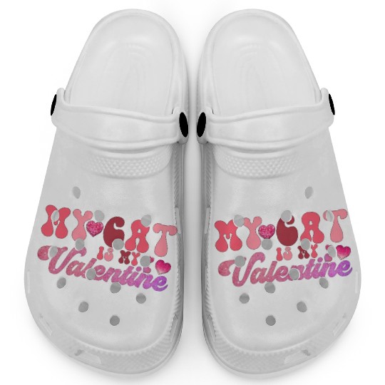 my cat is my valentine Sublimation Clogs