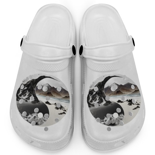 Ying Yang - mountains - beach Clogs