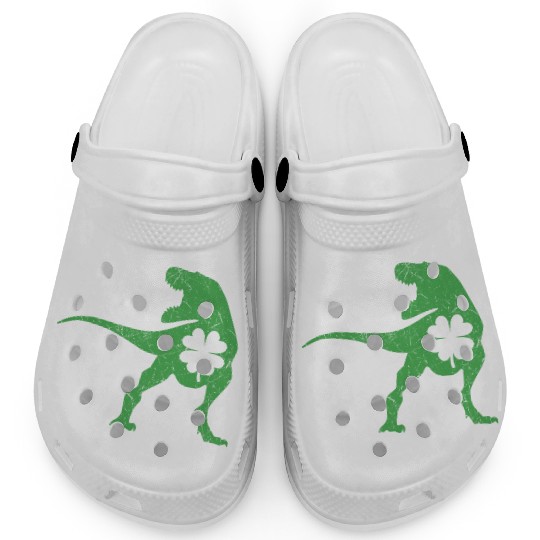 Tyrannosaurus T Rex Dinosaur St Patricks Day Irish Clogs