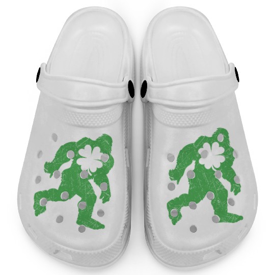 St Patricks Day Bigfoot Irish Sasqautch Clogs